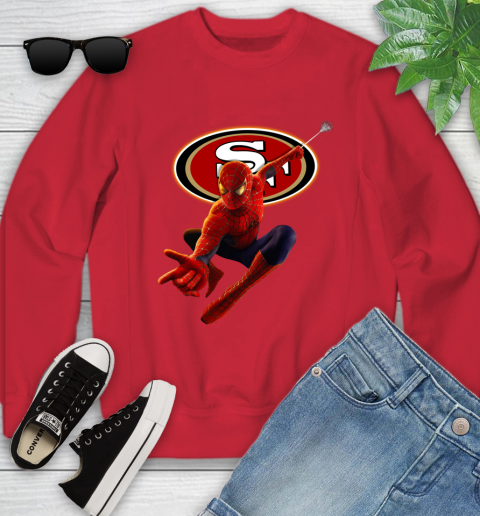 NFL Spider Man Avengers Endgame Football San Francisco 49ers Youth Sweatshirt 9