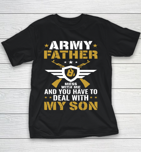 Father's Day Funny Gift Ideas Apparel  Military Rifle Dog Tags Dad Father T Shirt Youth T-Shirt