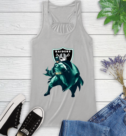 NFL Batman Football Sports Oakland Raiders Racerback Tank