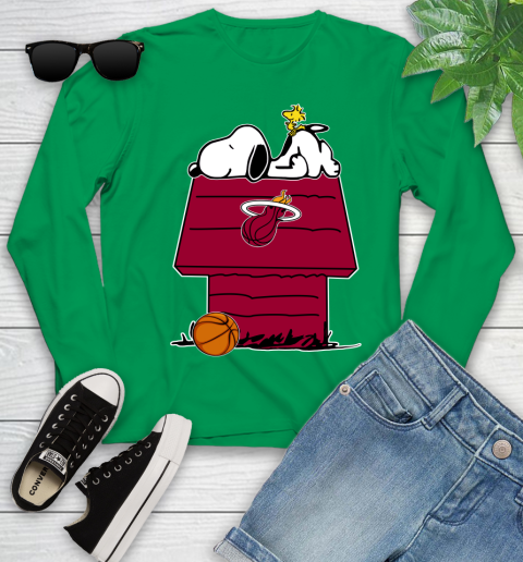 Miami Heat NBA Basketball Snoopy Woodstock The Peanuts Movie Youth Long Sleeve 6