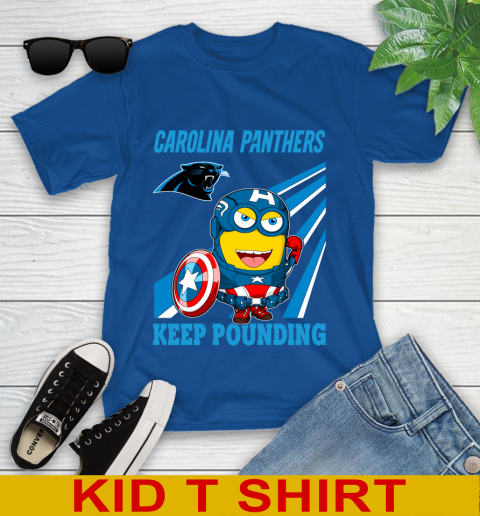 NFL Football Carolina Panthers Captain America Marvel Avengers Minion Shirt Youth T-Shirt 10