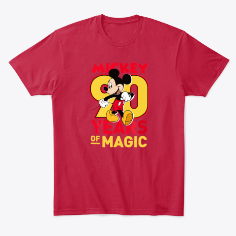 jtfc mickey 90 years of magic disney classic t shirt 2 front red