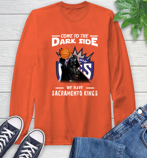 NBA Come To The Dark Side We Have Sacramento Kings Star Wars Darth Vader Basketball Long Sleeve T-Shirt 4