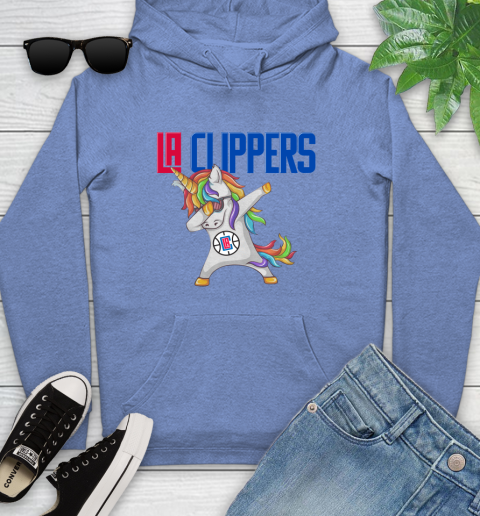 LA Clippers NBA Basketball Funny Unicorn Dabbing Sports Youth Hoodie 12
