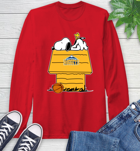 Denver Nuggets NBA Basketball Snoopy Woodstock The Peanuts Movie Long Sleeve T-Shirt 10