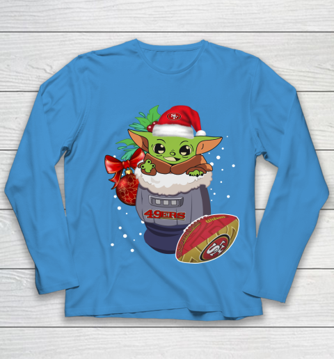 San Francisco 49ers Christmas Baby Yoda Star Wars Funny Happy NFL Youth Long Sleeve 7