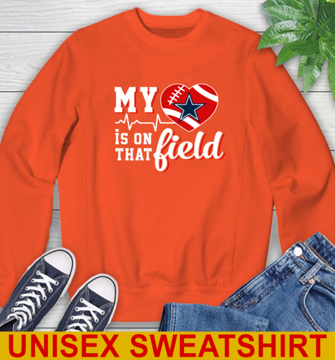 NFL My Heart Is On That Field Football Sports Dallas Cowboys Sweatshirt 3
