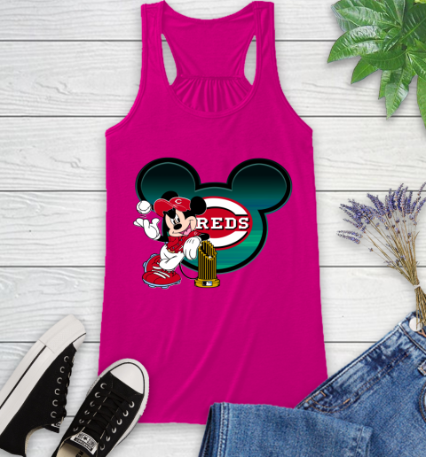 MLB Cincinnati Reds The Commissioner's Trophy Mickey Mouse Disney Racerback Tank 8