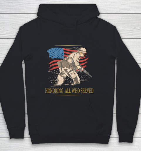 Veteran Shirt Honoring All Who Served Veterans With USA Flag Youth Hoodie