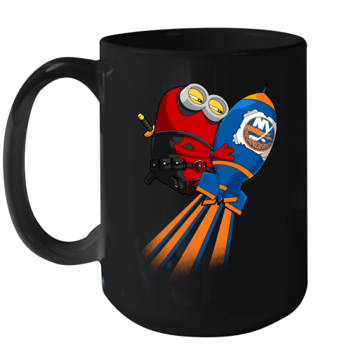NHL Hockey New York Islanders Deadpool Minion Marvel Shirt Ceramic Mug 15oz