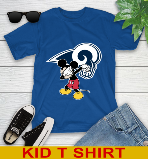 Los Angeles Rams NFL Football Dabbing Mickey Disney Sports Youth T-Shirt 9