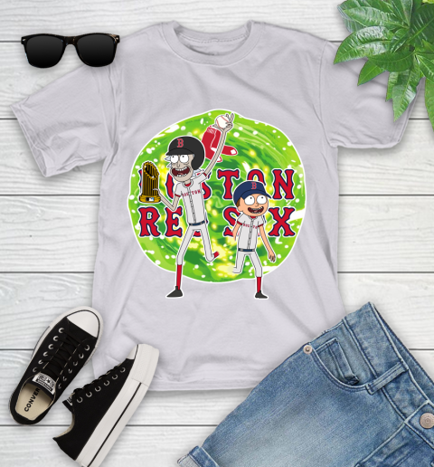MLB Boston Red Sox Rick And Morty Commissioner's Trophy Baseball Sports Youth T-Shirt 4