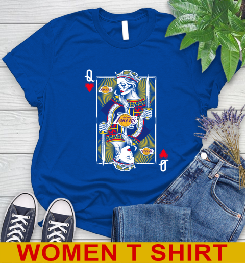 NBA Basketball Los Angeles Lakers The Queen Of Hearts Card Shirt Women's T-Shirt 10