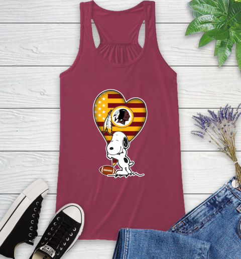 Washington Redskins NFL Football The Peanuts Movie Adorable Snoopy Racerback Tank 8