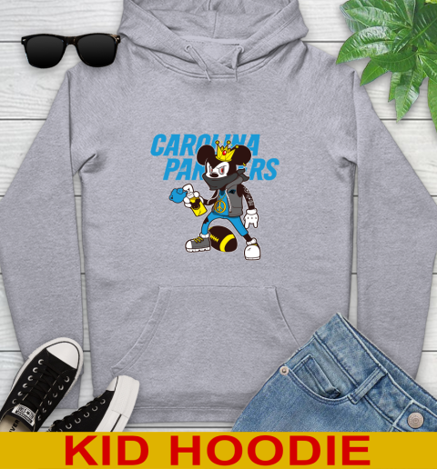 Carolina Panthers NFL Football Mickey Peace Sign Sports Youth Hoodie 6