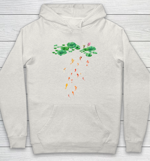 Watercolor Japanese Koi Fish Goldfish Lily Pad Lotus Leaf Beauty Hoodie 8
