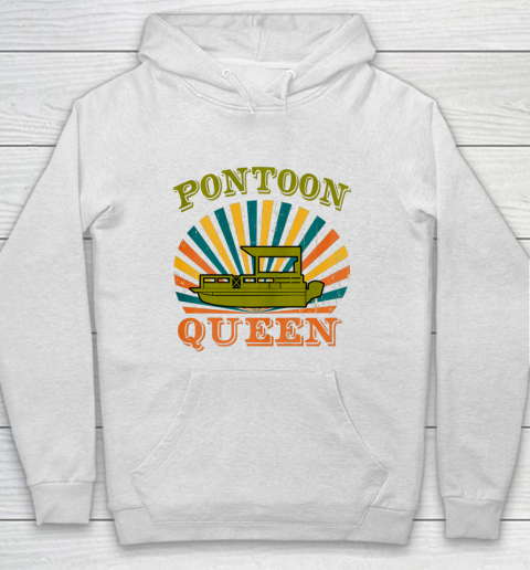 Vintage Pontoon Boat Queen Pontooning Gifts Hoodie