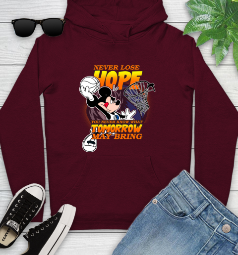 Dallas Mavericks NBA Basketball Mickey Disney Never Lose Hope Youth Hoodie 7