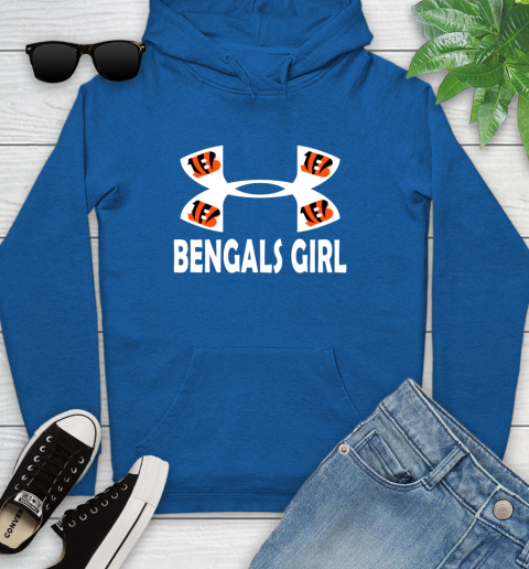 NFL Cincinnati Bengals Girl Under Armour Football Sports Youth Hoodie 11