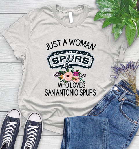 NBA Just A Woman Who Loves San Antonio Spurs Basketball Sports Women's T-Shirt