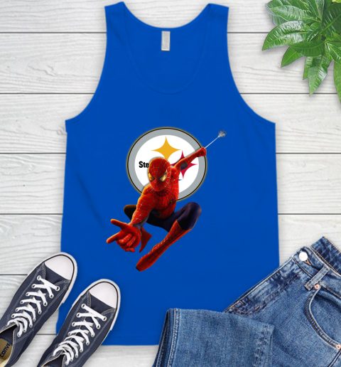 NFL Spider Man Avengers Endgame Football Pittsburgh Steelers Tank Top 5