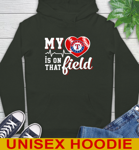 MLB My Heart Is On That Field Baseball Sports Texas Rangers Hoodie 12