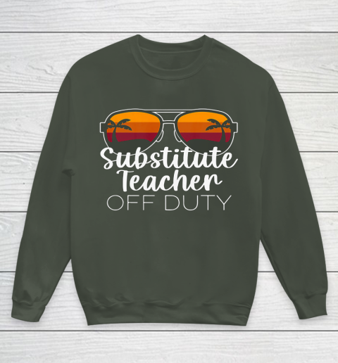 Substitute Teacher of the Deaf Off Duty Sunglasses Sunset Youth Sweatshirt 8