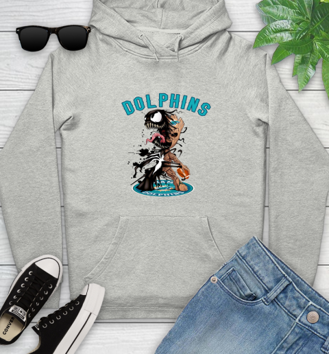 NFL Miami Dolphins Football Venom Groot Guardians Of The Galaxy Youth Hoodie