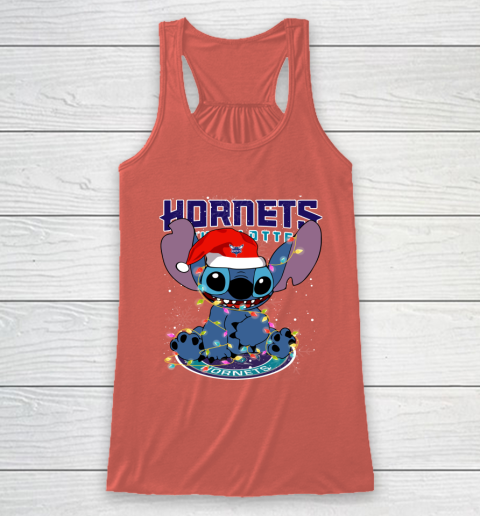 Charlotte Hornets NBA noel stitch Basketball Christmas Racerback Tank 2
