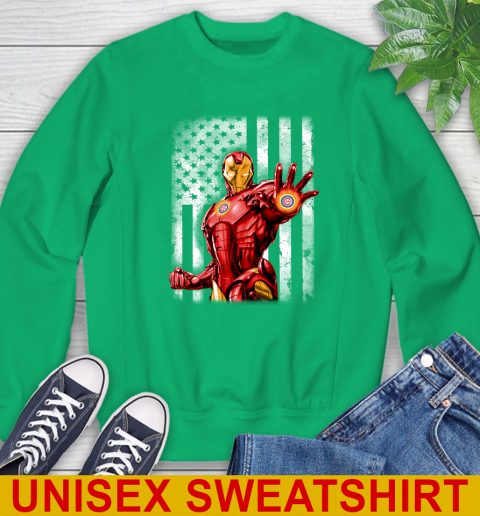 Chicago Cubs MLB Baseball Iron Man Avengers American Flag Shirt Sweatshirt 8