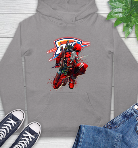 NBA Deadpool Marvel Comics Sports Basketball Oklahoma City Thunder Hoodie 6