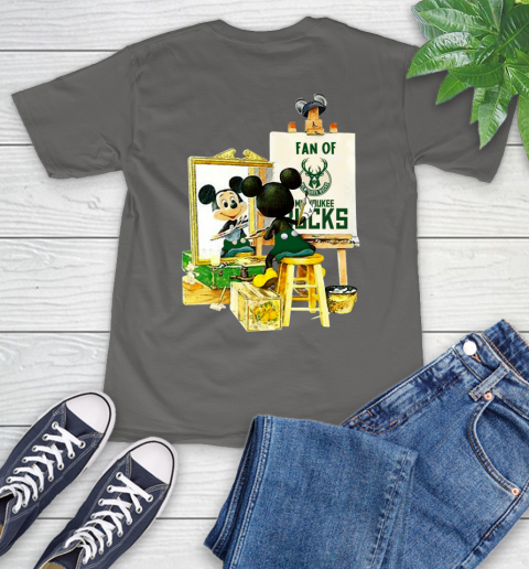 NBA Basketball Milwaukee Bucks Mickey Drawing Shirt 11
