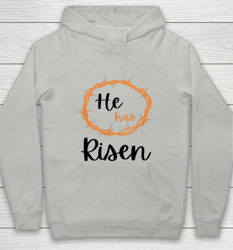 He has Risen Jesus Christian Happy Easter Thorns Religious Youth Hoodie