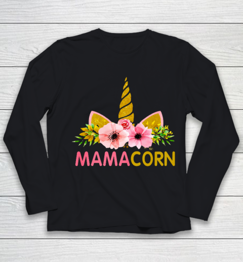 Unicorn Mom Funny Shirt Mamacorn for Mothers day Youth Long Sleeve