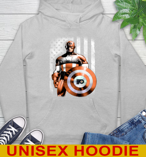 Philadelphia Flyers NHL Hockey Captain America Marvel Avengers American Flag Shirt Hoodie 6