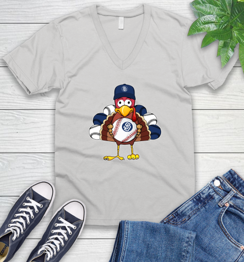 San Diego Padres Turkey thanksgiving V-Neck T-Shirt