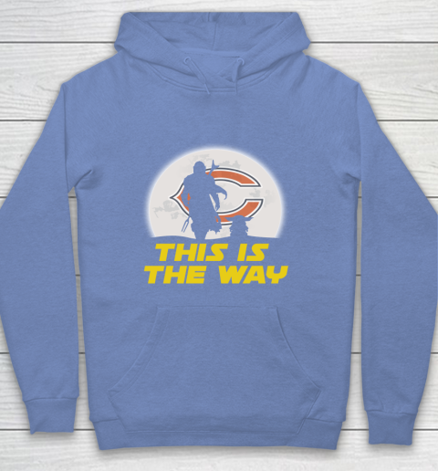 Chicago Bears NFL Football Star Wars Yoda And Mandalorian This Is The Way Youth Hoodie 8