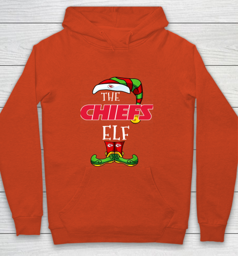 Kansas City Chiefs Christmas ELF Funny NFL Youth Hoodie 3