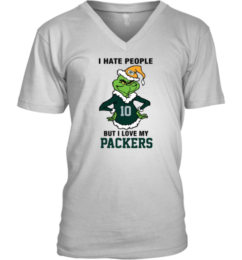 I Hate People But I Love My Packers Green Bay Packers NFL Teams V-Neck T-Shirt