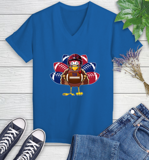 New York Giants Turkey Thanksgiving Day Women's V-Neck T-Shirt 10