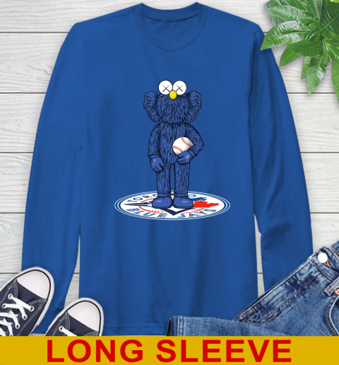 MLB Baseball Toronto Blue Jays Kaws Bff Blue Figure Shirt Long Sleeve T-Shirt 9