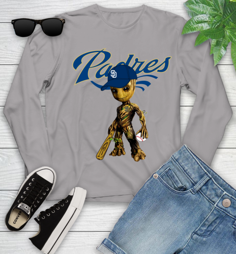 MLB San Diego Padres Groot Guardians Of The Galaxy Baseball Youth Long Sleeve 5