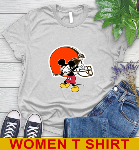 Cleveland Browns NFL Football Dabbing Mickey Disney Sports Women's T-Shirt
