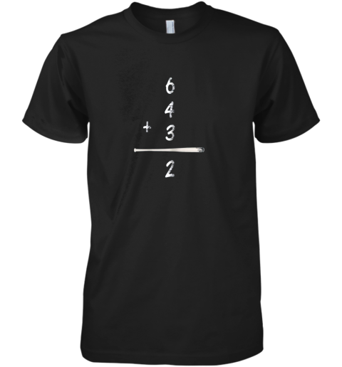 Baseball Math 6 4 3 2 Double Play Cute Shirt Softball Game Premium Men's T-Shirt