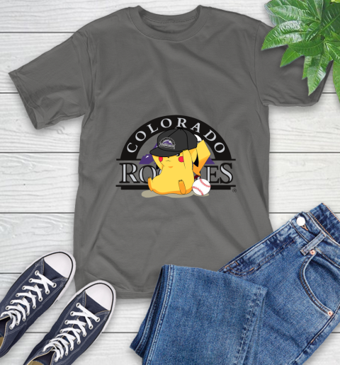 MLB Pikachu Baseball Sports Colorado Rockies T-Shirt 9