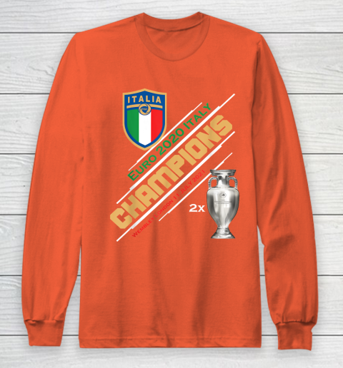 Italy Champions 2020 Euro Forza Azzurri Italia Football Long Sleeve T-Shirt 3