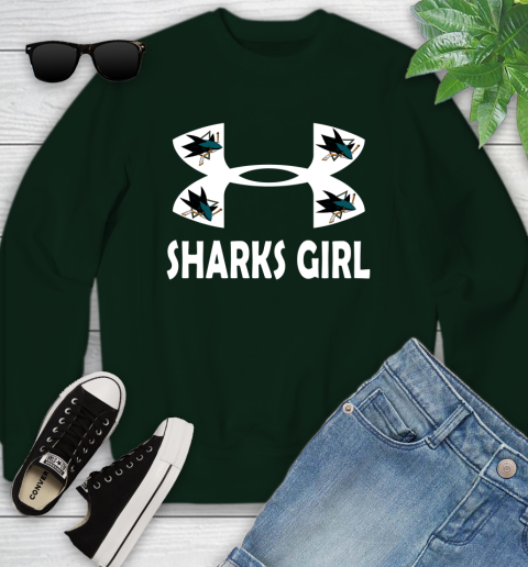 NHL San Jose Sharks Girl Under Armour Hockey Sports Youth Sweatshirt 9