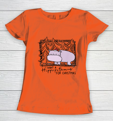 I Want A Hippopotamus For Christmas Hippo for Kid Women Men Women's T-Shirt 2