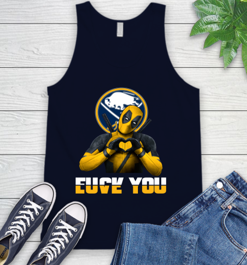 NHL Buffalo Sabres Deadpool Love You Fuck You Hockey Sports Tank Top 2