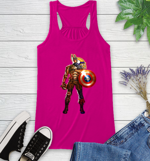 NFL Captain America Marvel Avengers Endgame Football Sports Minnesota Vikings Racerback Tank 8